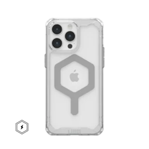 UAG_HS_APPLE_IPHONE-2023-SUPERMAN_PLYO-MAGSAFE_ICE-SILVER_STD_01_MAGSAFE_ICON PLYO IPHONE 12 13 14 15 16 PRO MAX CASE – Ice/Silver